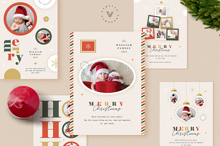 5 Christmas Photo Card /Holiday Card, a Card Template by Vynetta