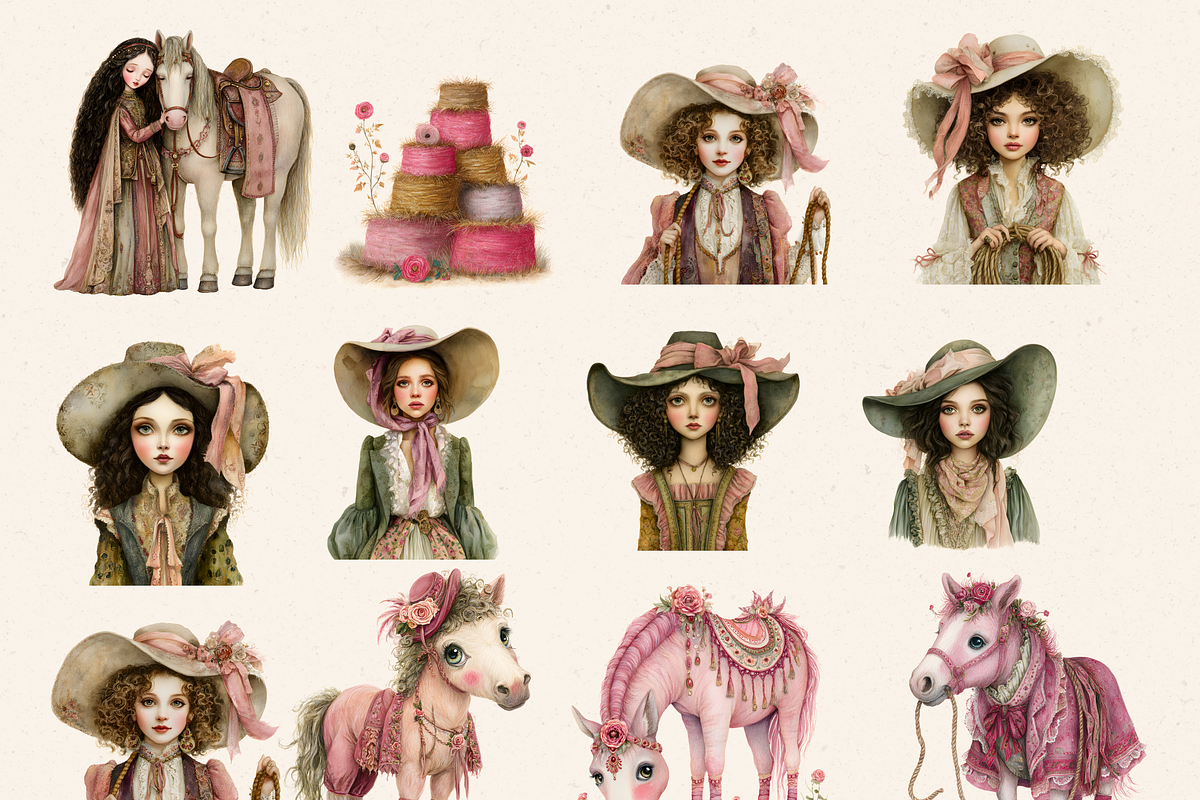 PINK 1ST RODEO CLIPART PACK, a Person Illustration by Daring Digies (Photo 4 of 10)
