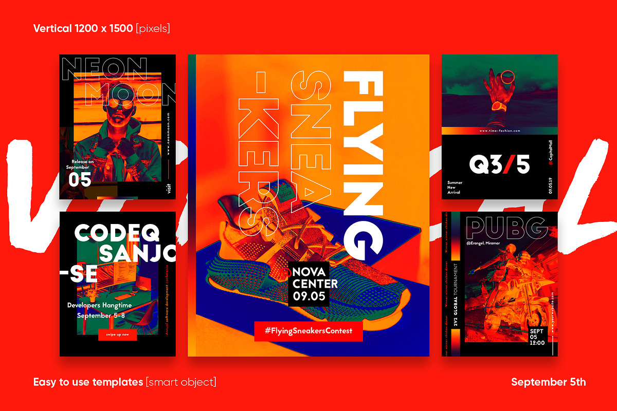 Cyberpunk Social Media Pack +Stories, a Social Media Template by September 5th (Photo 8 of 14)