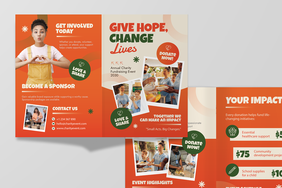 Charity Event Modern Bifold Brochure, a Brochure Template by Annora Studio (Photo 4 of 6)