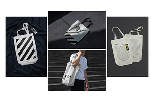 4x Tote Bag Mockup Bundle