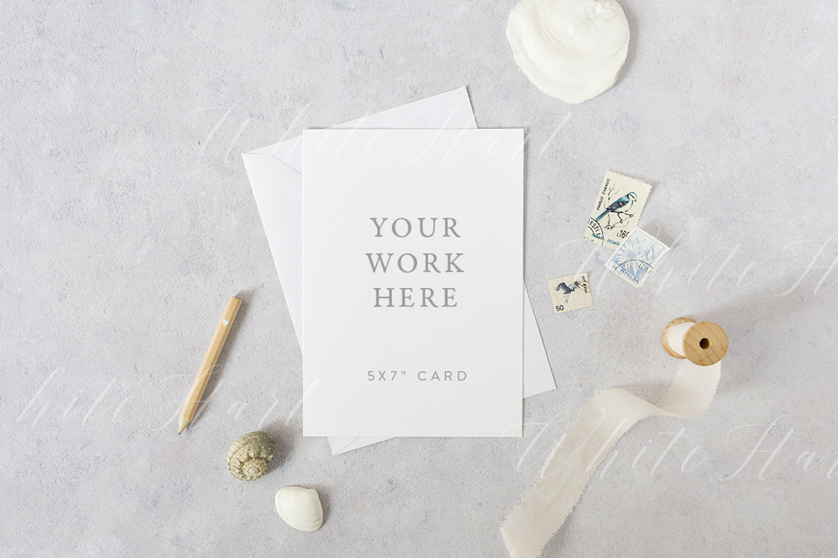 BUNDLE: 5x7 stationery mockup pack, a Print Template by White Hart Co. (Photo 7 of 9)