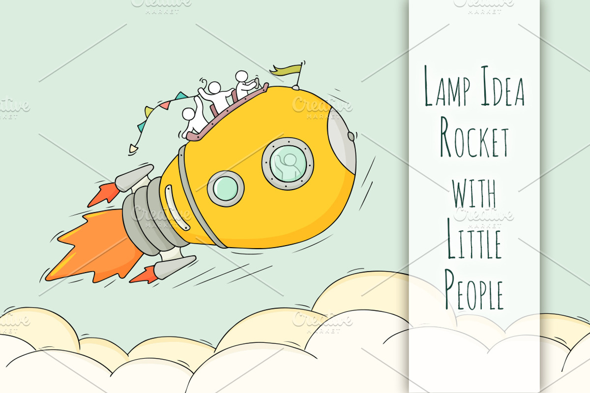 Cartoon Lamp Idea rocket, a Person Illustration by Sapunkele (Photo 1 of 2)