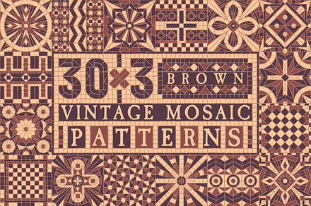 30x3 VINTAGE MOSAIC PATTERNS (BROWN)