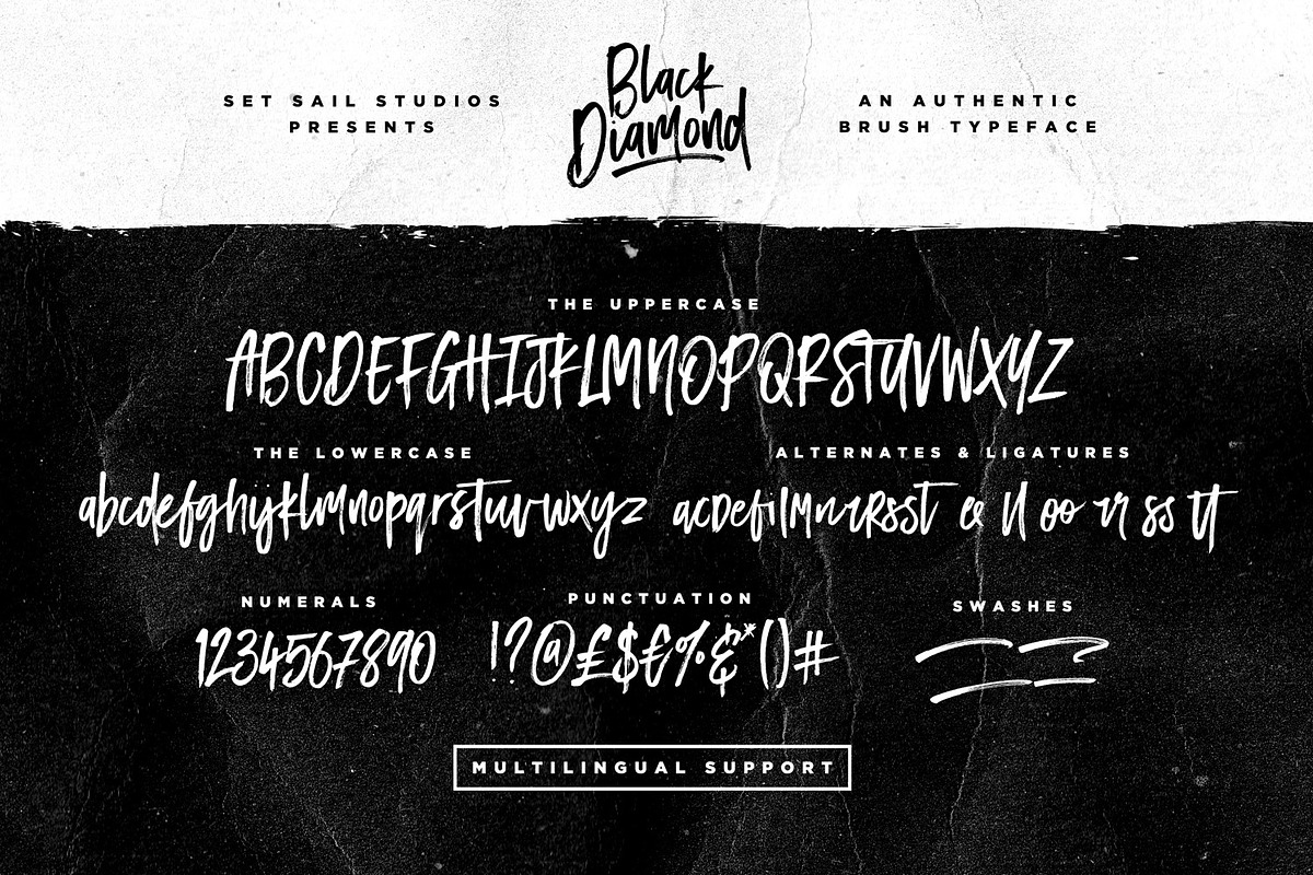 Black Diamond Brush Font preview 8