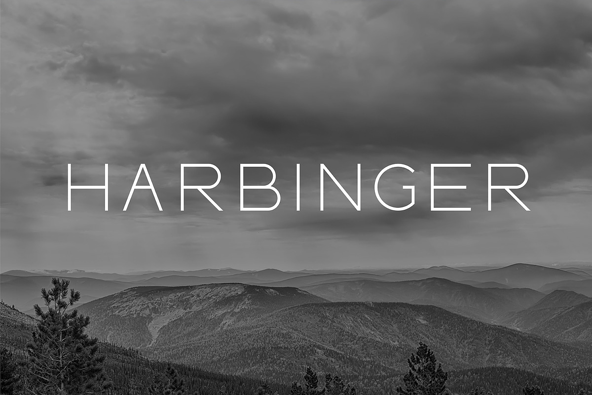 HARBINGER, sans serif font