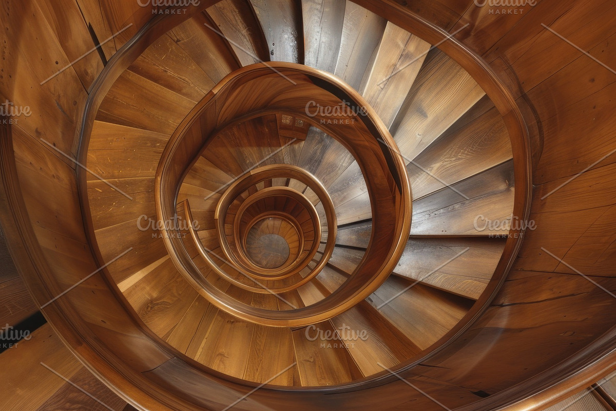69 Spiral wooden staircases, an Architecture Photo by Handmadefont (Photo 5 of 73)