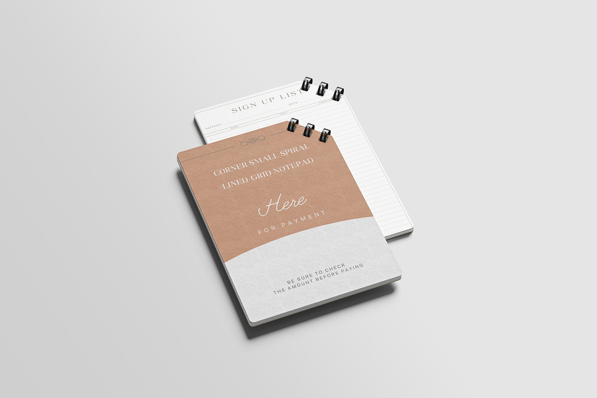 Corner Spiral Lined Notepad Mockup, a Books & Magazine Mockup by Akaimockup (Photo 3 of 5)