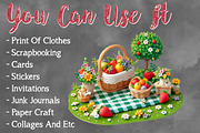 Watercolor Picnic Basket Sublimation, a Seasonal Illustration by Craft Nest (Thumbnail 5 of 5)