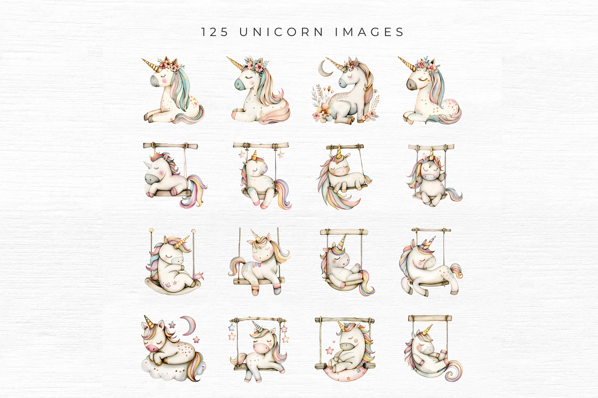 Cute Unicorn Clipart,, an Object Graphic by EllyandLima (Photo 8 of 11)