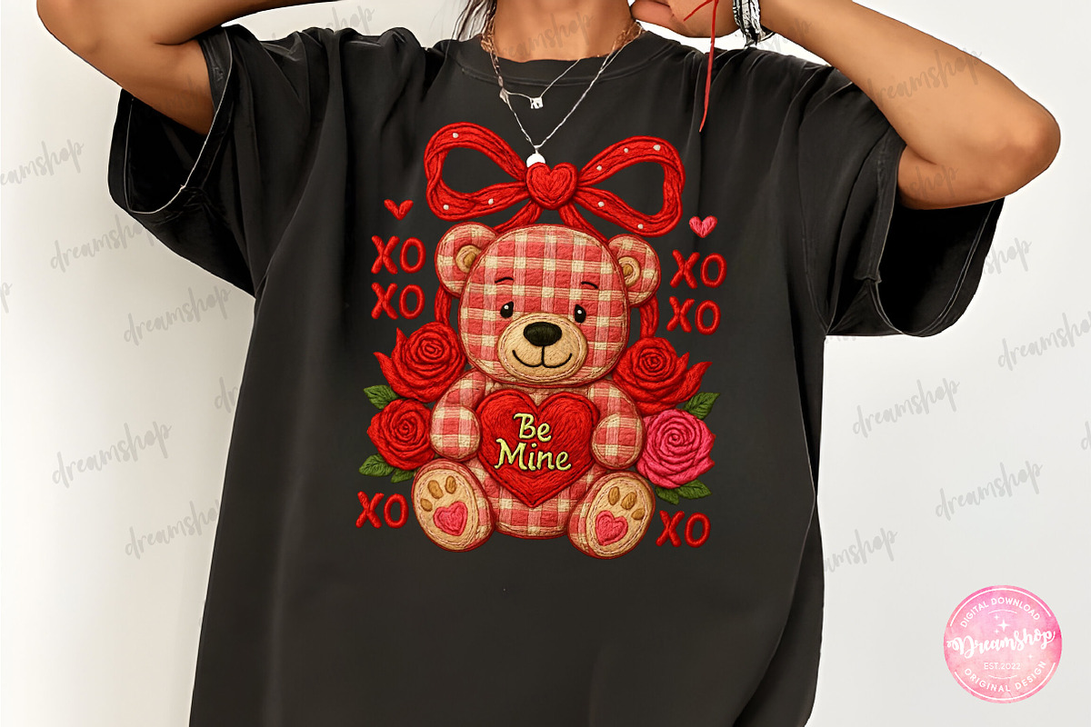 Coquette Valentine Teddy Bear PNG, an Illustration by CreationArt (Photo 2 of 6)