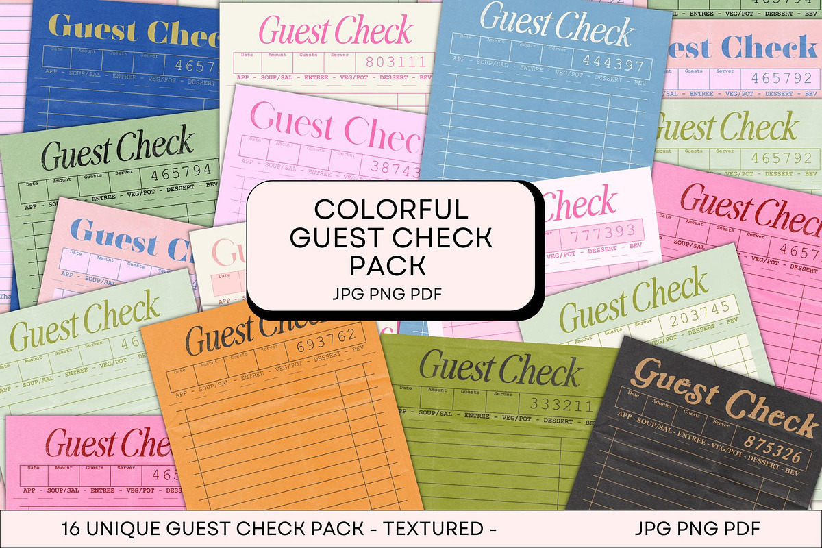 Vintage Restaurant | Guest Check, a Background Graphic by Factoryluv Shop (Photo 1 of 7)