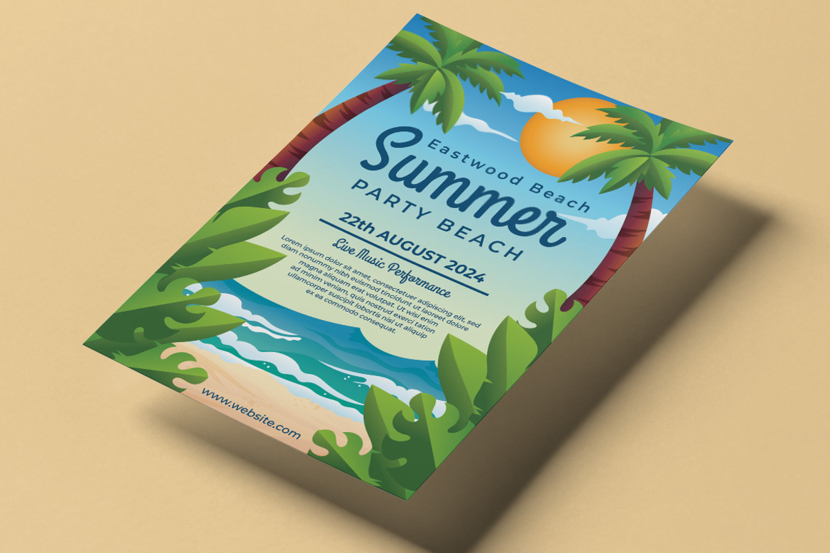 Summer Beach Flyer Social Media, a Flyer Template by Perucha studio (Photo 3 of 3)
