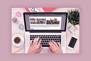 MacBook Top View Responsive Mockups, a Books & Magazine Mockup by Mockups & Illustrations (Thumbnail 2 of 9)