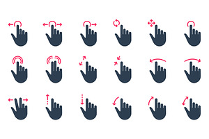 Touch Screen Gestures Icons, an Object Illustration by Gentle Studio