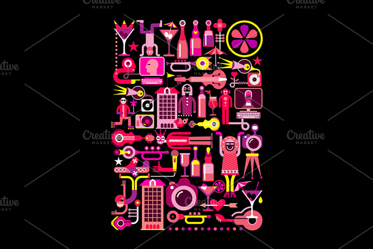 Nightclub Disco Party vector design, a Food Illustration by danjazzia (Photo 1 of 2)