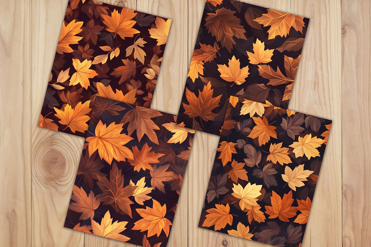 Autumn Ember Leaves Journal Pages, a Background Graphic by V Design Creator (Photo 9 of 12)