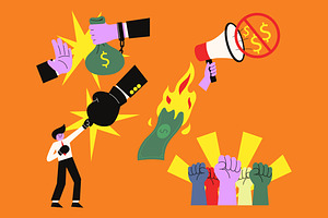 Orange Anti Corporate Illustration, an Illustration by graphicook