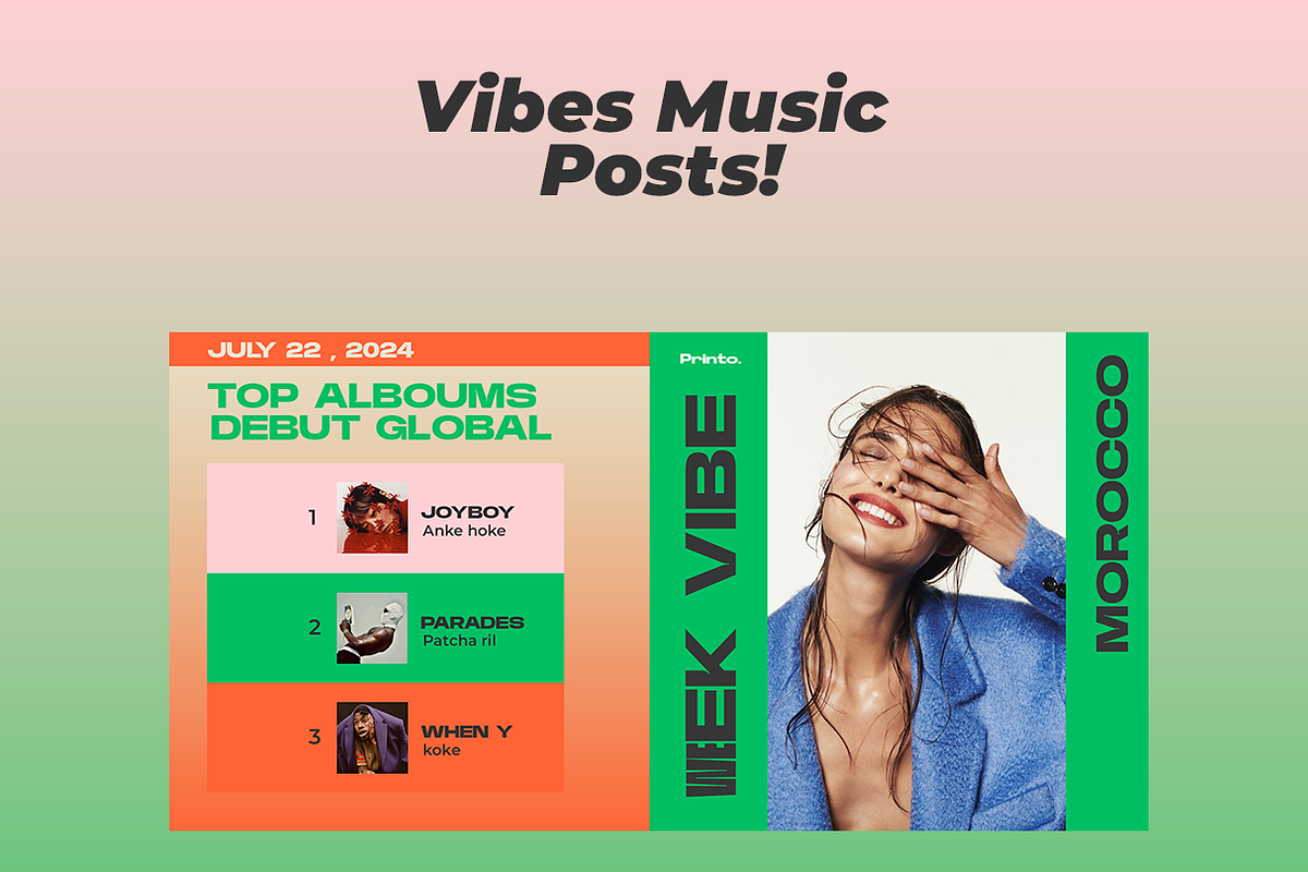 music vibe social media posts, a Templates & Theme by printo (Photo 4 of 6)