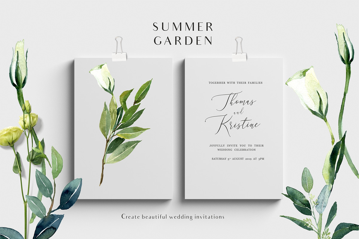 SALE! Summer garden - floral graphic, an Illustration by Youksy (Photo 2 of 24)