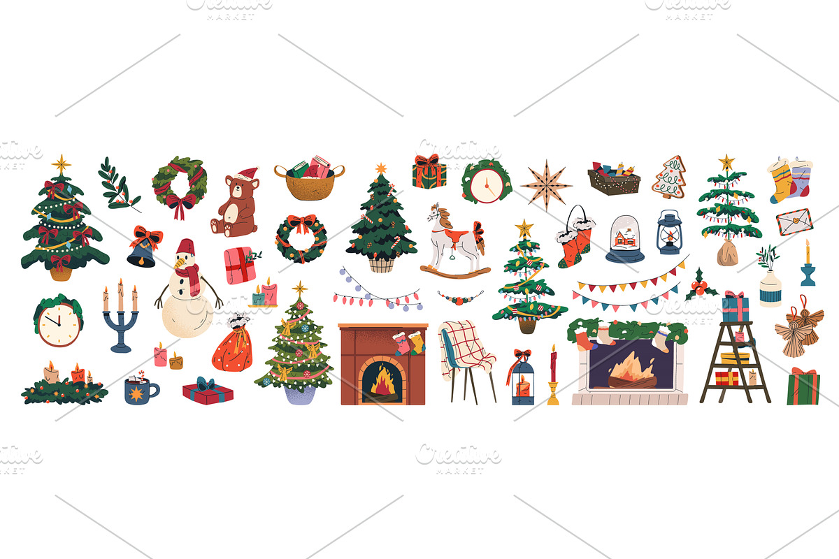 Set of home decor items for winter, an Object Illustration by Elegant Solution