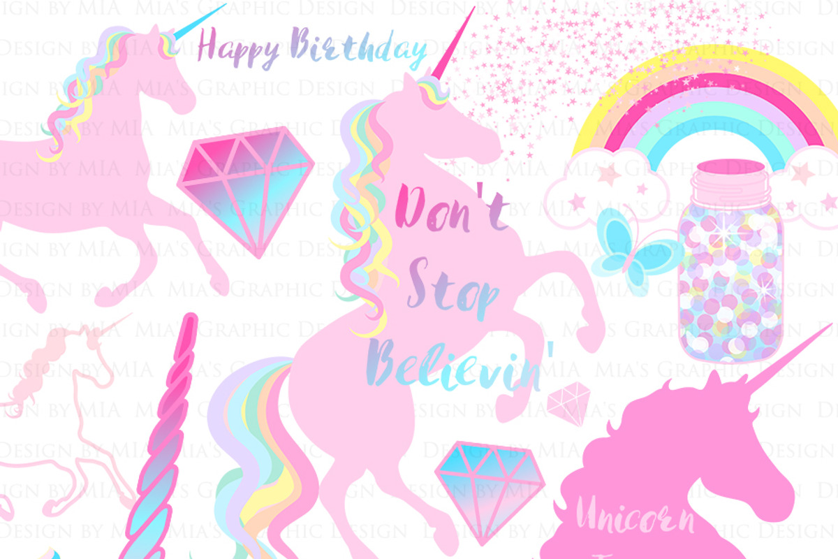 Magical Unicorns, Einhorn, Pink, an Illustration by Mia's Graphic Design (Photo 4 of 9)