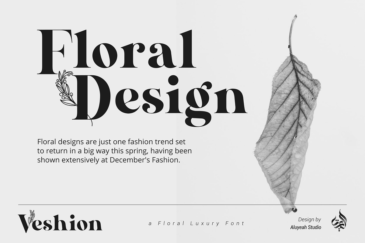 Veshion Floral Display Font, a Font by Aluyeah Studio (Photo 7 of 8)
