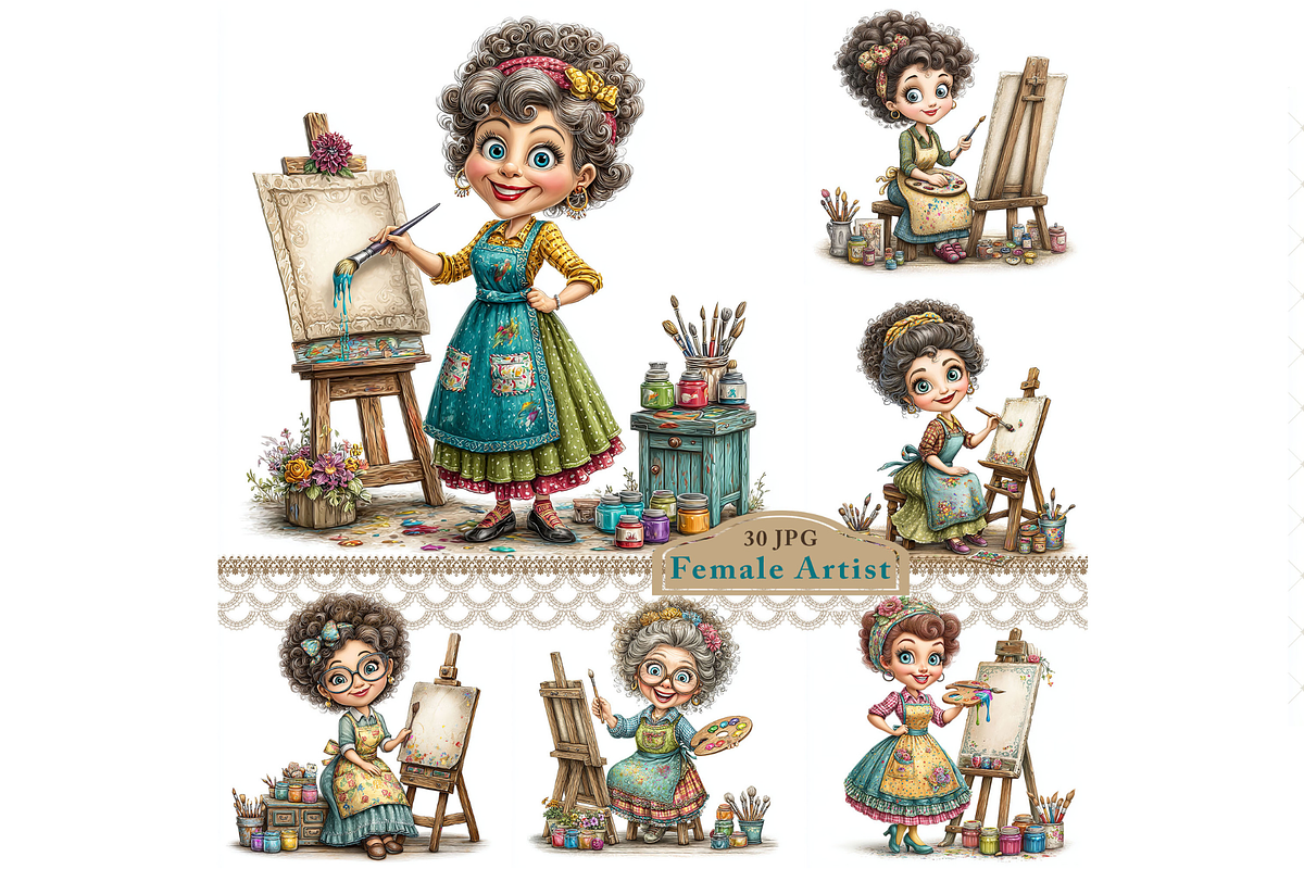 Artist Clipart JPG, a Person Illustration by Memories By Lea (Photo 1 of 19)