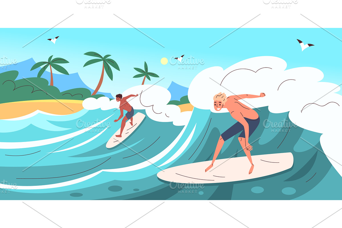 Professional surfer on wave. Man on, a Sport Illustration by Stock-Smart-Start