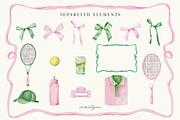 Tennis Aesthetic Collection, a Sport Illustration by ArtMaslyana (Thumbnail 2 of 7)