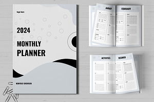 Monthly Planner, a Stationery Template by MightyDesign