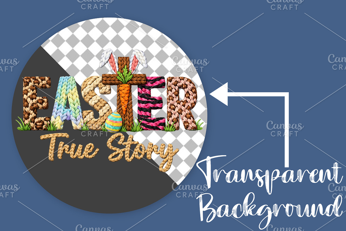 Crochet Easter True Story PNG, an Illustration by Canvas Craft (Photo 2 of 6)
