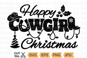 Cowgirl Christmas SVG Printable Cut