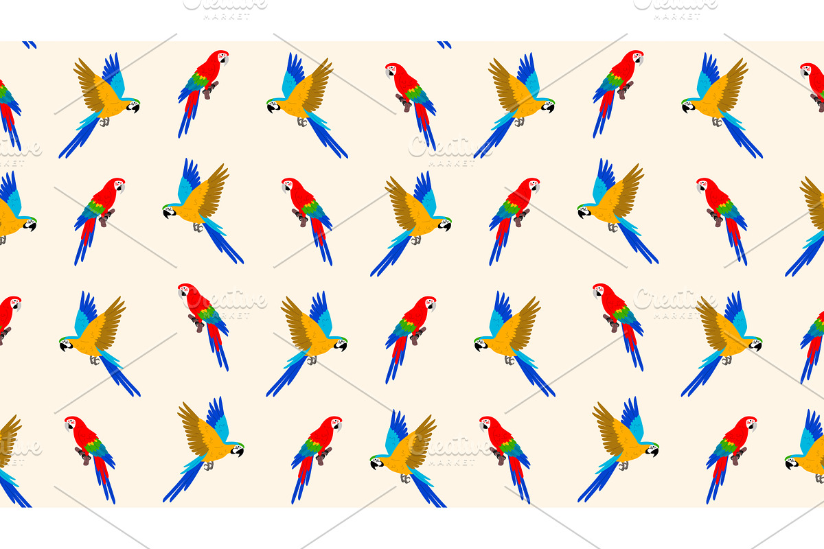 Tropic bird seamless pattern, an Animal Illustration by kotoffei
