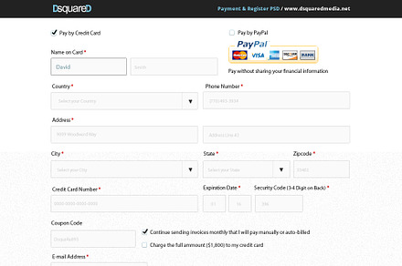 Payment & Register PSD