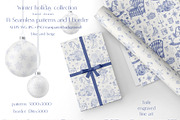 Christmas patterns Vol.2 Toile blue, a Pattern Graphic by ON_lineart_store (Thumbnail 4 of 10)