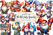 4th Of July Gnomes Clipart, an Illustration by CreationArt (Thumbnail 1 of 5)
