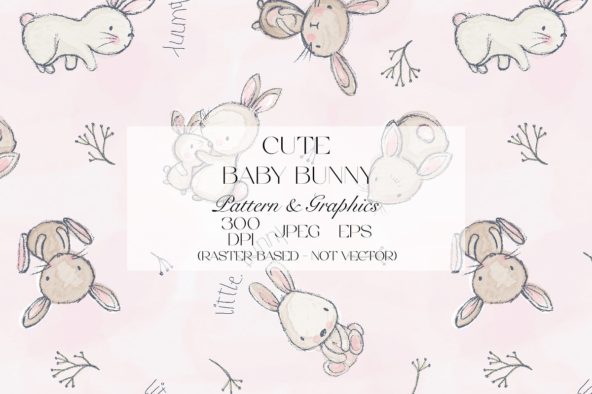 Cute Baby Bunny Seamless Pattern, a Pattern Graphic by StudioGlouna (Photo 1 of 5)