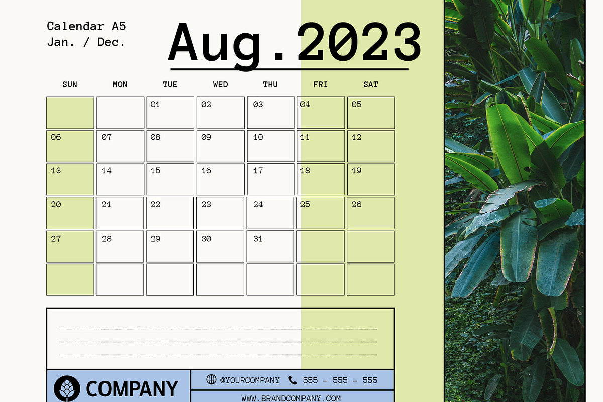 2023 Desk Calendar Layout, a Stationery Template by OneVectorStock (Photo 10 of 15)