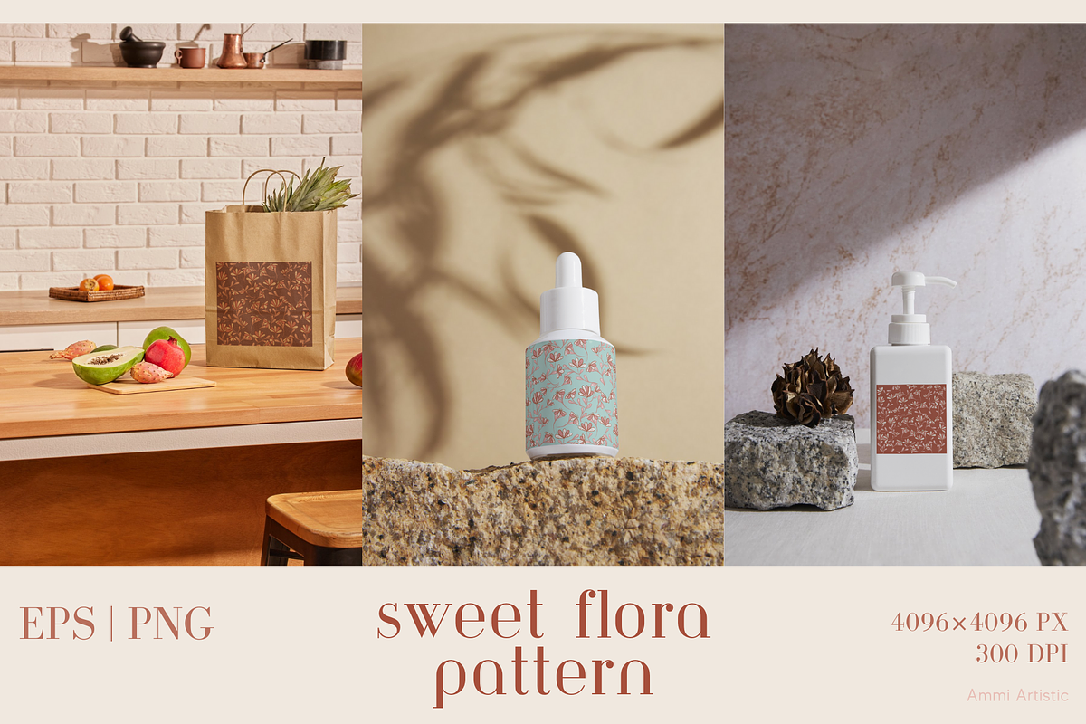 Sweet Flora Pattern, a Pattern Graphic by AMMi (Photo 2 of 5)