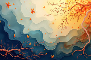 Abstract Autumnal Landscape with Lay, an Abstract Photo by Stock Shape
