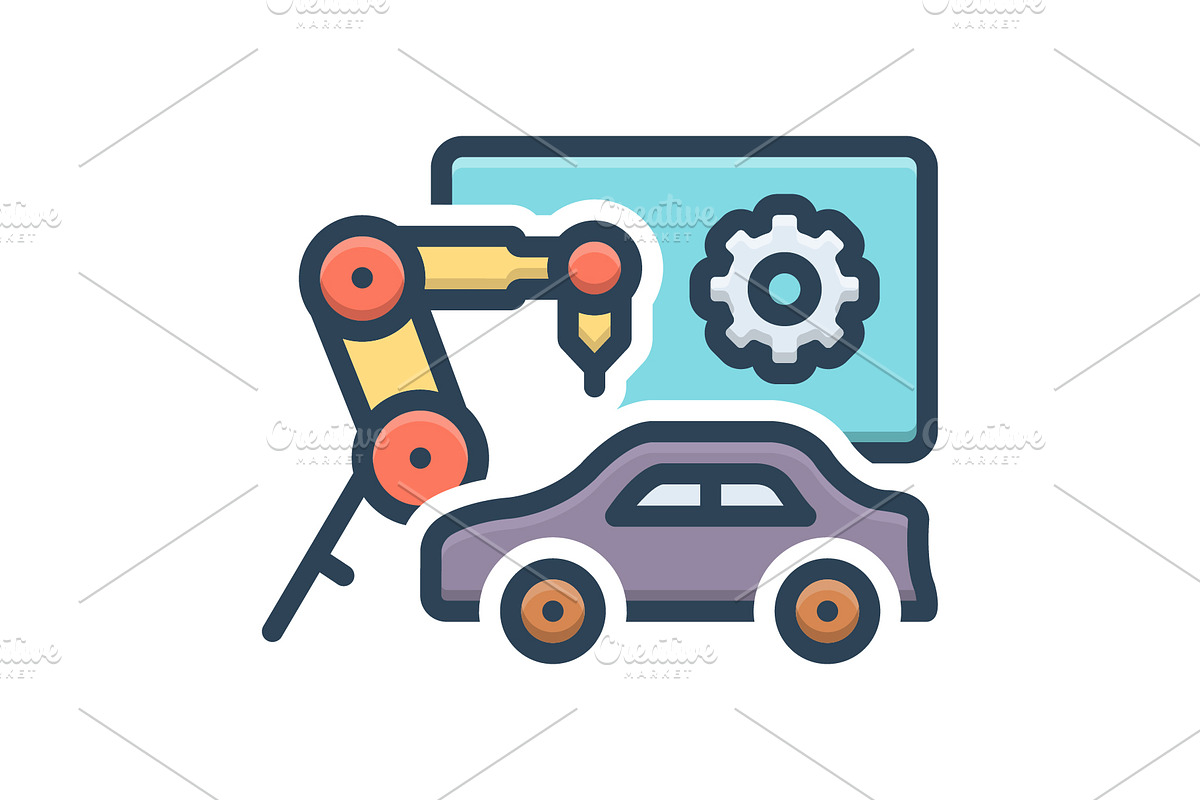 Manufactured factory color icon, a Duotone Icon by Creative priyanka