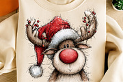 Quirky Christmas Reindeer Clipart, a Work Illustration by SinaCreation (Thumbnail 5 of 6)