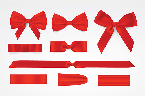 Vector Red Bows