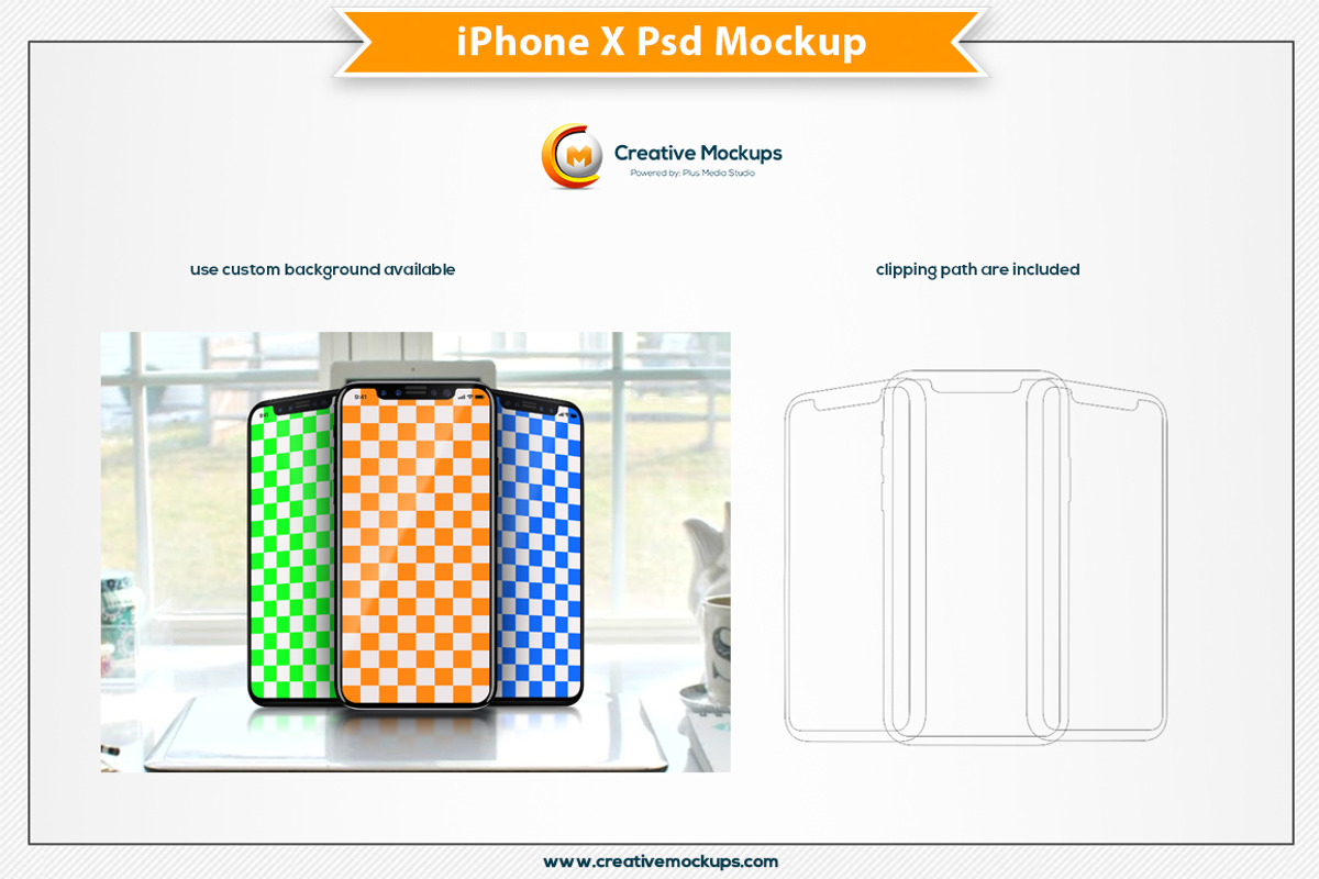 iPhone X Psd Mockup, an iPhone Mockup by Plus Media (Photo 5 of 5)