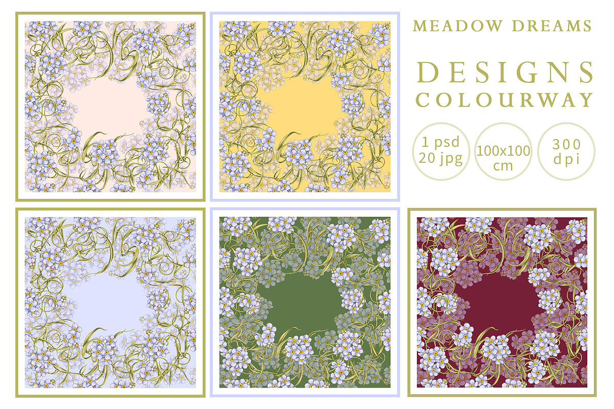 Silk Scarf Meadow dreams, a Pattern Graphic by Natalia0307 (Photo 2 of 6)