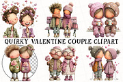 Quirky Valentine Couple Clipart, an Illustration by OK Design (Thumbnail 2 of 6)