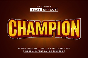 Champion 3D Text Effect | EPS, a Layer Style Add-On by padilah_a