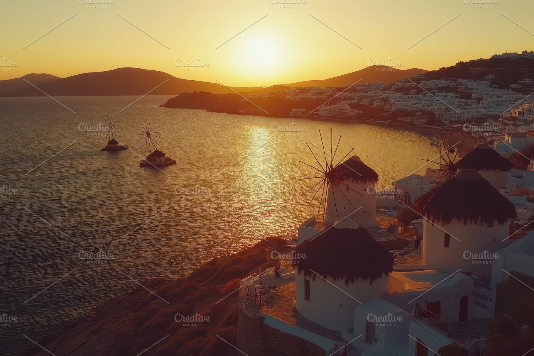 Stunning sunset view over Mykonos is, a Photo by Iftikhar Alam