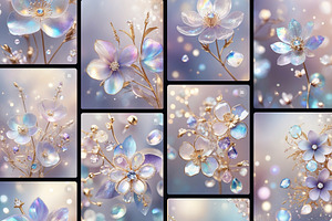 Holographic Textures Crystal Flowers